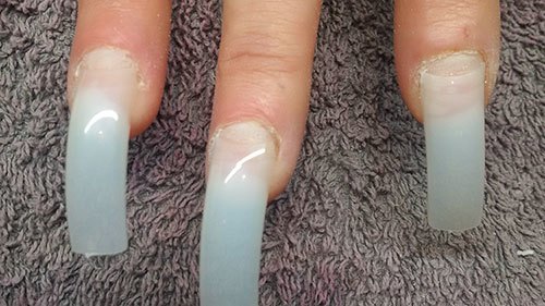 gel nail extensions nail biter