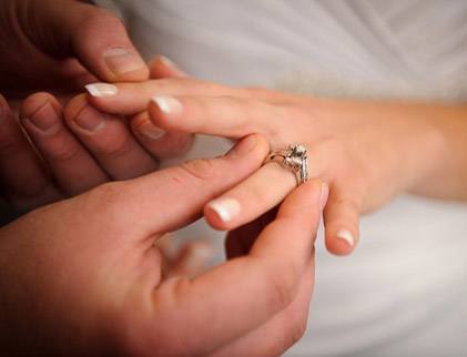 Wedding rings nails hands