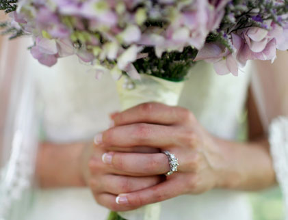 Wedding rings nails hands