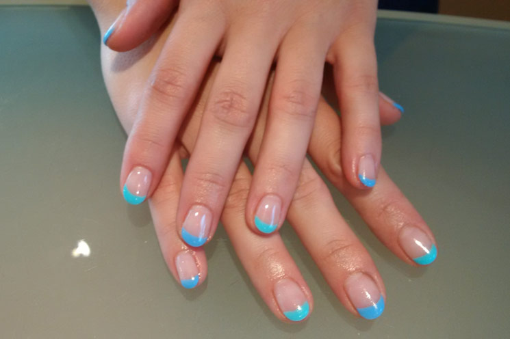 French Manicure Blauw