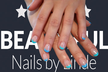 Gel nails Leuven blue French Manicure